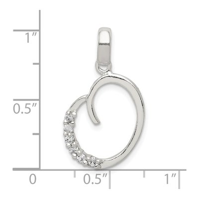 Sterling Silver CZ Letter O Pendant – view 5
