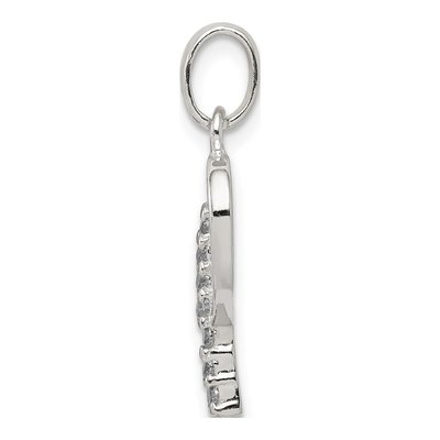 Sterling Silver CZ Letter P Pendant – view 3