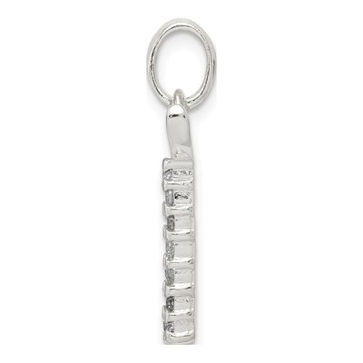 Sterling Silver CZ Letter T Pendant – view 3