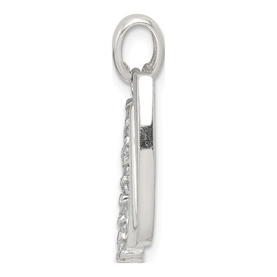 Sterling Silver CZ Letter W Pendant – view 3