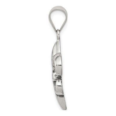 Sterling Silver Antiqued Fleur de Lis Pendant – view 3
