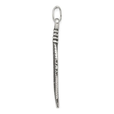Sterling Silver Antiqued Feather Pendant – view 3