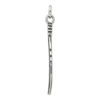 Sterling Silver Antiqued Feather Pendant – view 3