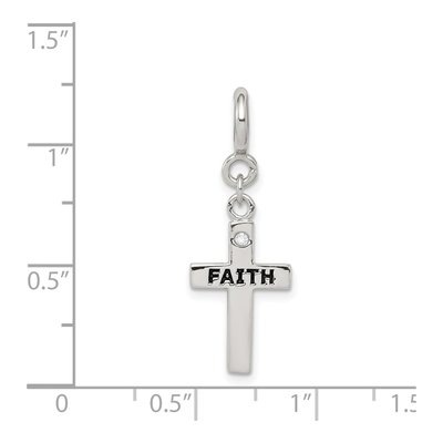 Sterling Silver CZ Faith Cross Clip-On Charm – view 4