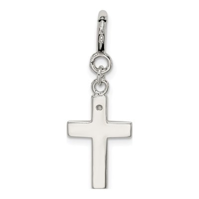 Sterling Silver CZ Faith Cross Clip-On Charm – view 5