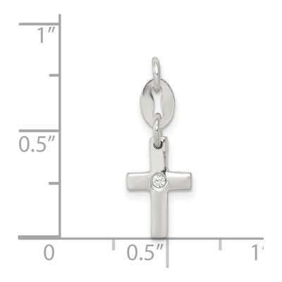 Sterling Silver CZ Cross Pendant – view 4