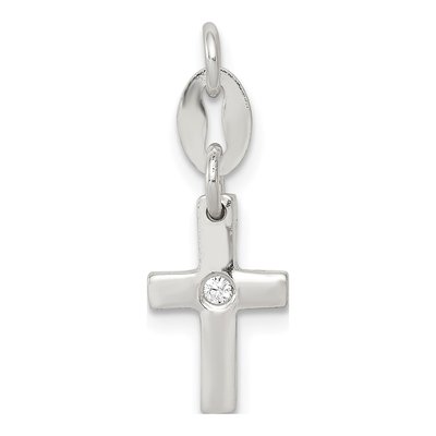 Sterling Silver CZ Cross Pendant