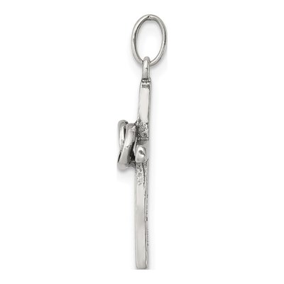 Sterling Silver Antiqued Wedding Cross Charm – view 3