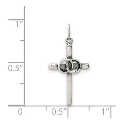 Sterling Silver Antiqued Wedding Cross Charm – view 4