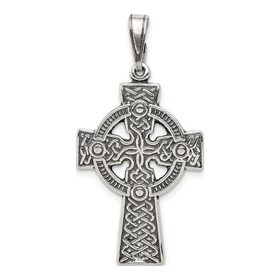 Sterling Silver Antiqued Celtic Cross Pendant