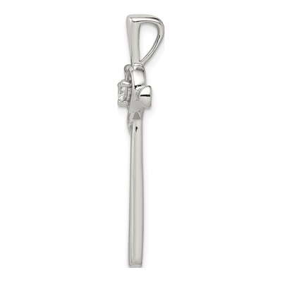 Sterling Silver CZ Heart Cross Pendant – view 3
