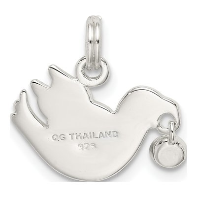 Sterling Silver CZ Dove Charm Pendant – view 4