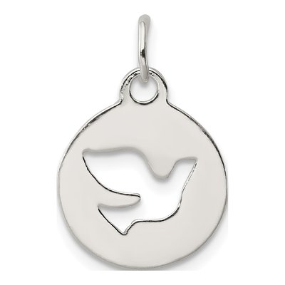 Sterling Silver Circle Dove Pendant