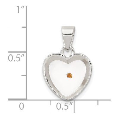 Sterling Silver Mustard Seed Heart Pendant – view 4