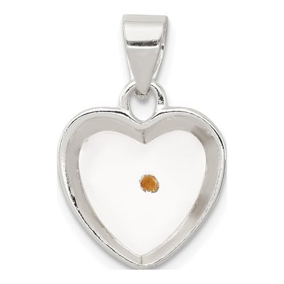 Sterling Silver Mustard Seed Heart Pendant