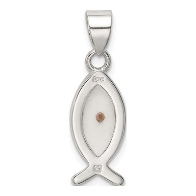 Sterling Silver Mustard Seed Ichthus Fish Pendant – view 5