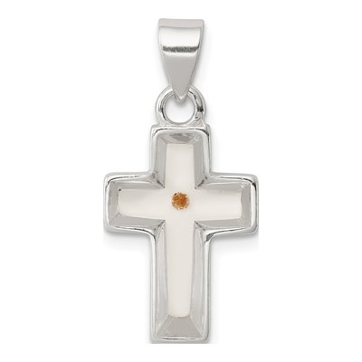 Sterling Silver Mustard Seed Cross Pendant