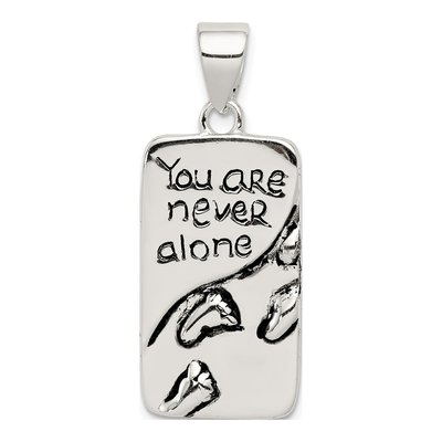 Sterling Silver Antiqued Footprint Pendant