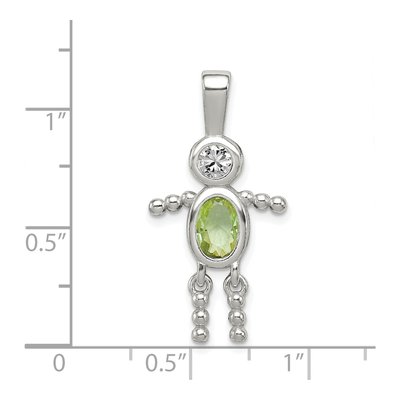 Sterling Silver August Birthstone Boy Pendant – view 4