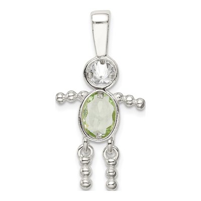 Sterling Silver August Birthstone Boy Pendant – view 5