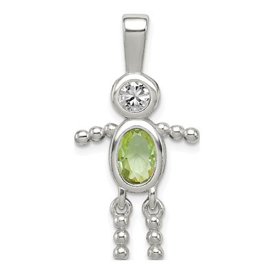 Sterling Silver August Birthstone Boy Pendant