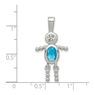 Sterling Silver December Boy Birthstone Pendant – view 4