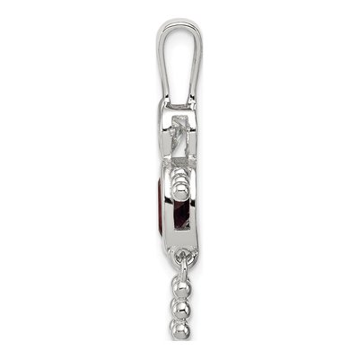 Sterling Silver February Birthstone Boy Pendant – view 3