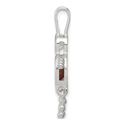 Sterling Silver January Birthstone Boy Pendant – view 3