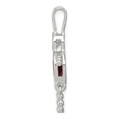 Sterling Silver July Birthstone Glass Boy Pendant – view 3