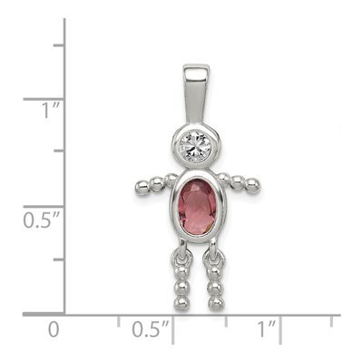Sterling Silver June Birthstone Boy Pendant – view 4