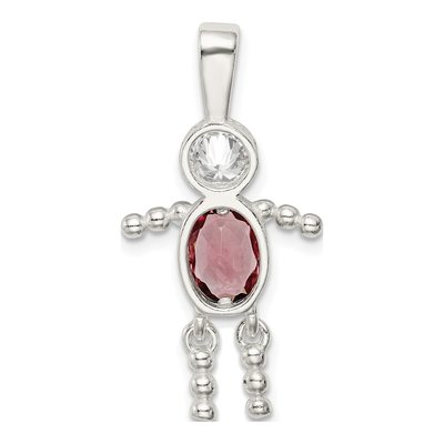 Sterling Silver June Birthstone Boy Pendant – view 5