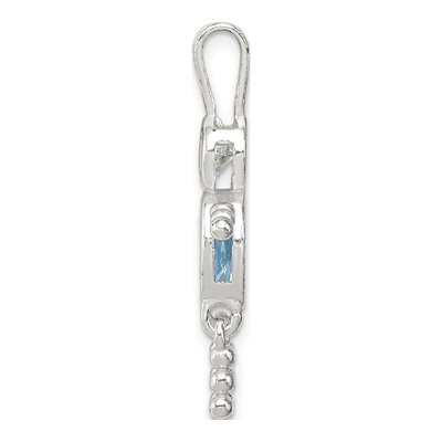 Sterling Silver March Birthstone Boy Pendant – view 3