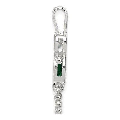 Sterling Silver May Birthstone Boy Pendant – view 3