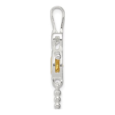Sterling Silver November Birthstone Boy Pendant – view 3