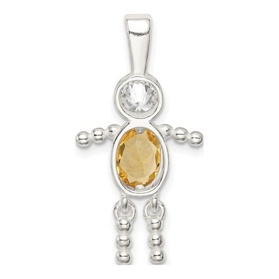 Sterling Silver November Birthstone Boy Pendant – view 5