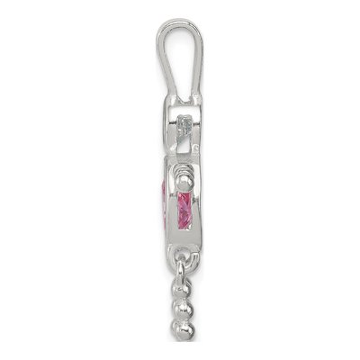 Sterling Silver October CZ Boy Pendant – view 3