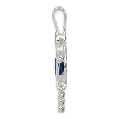 Sterling Silver September Boy Birthstone Pendant – view 3