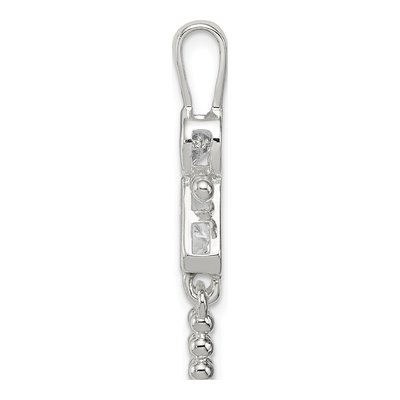 Sterling Silver April Birthstone Girl Pendant – view 3