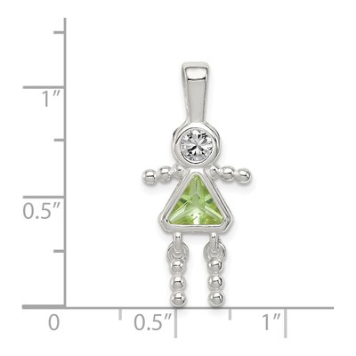 Sterling Silver August Birthstone Girl Pendant – view 4