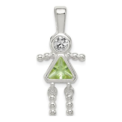 Sterling Silver August Birthstone Girl Pendant