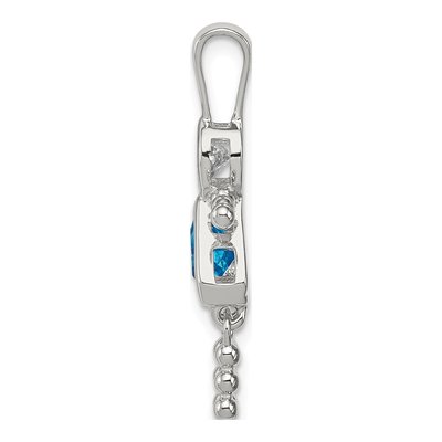 Sterling Silver December Birthstone Girl Pendant – view 3