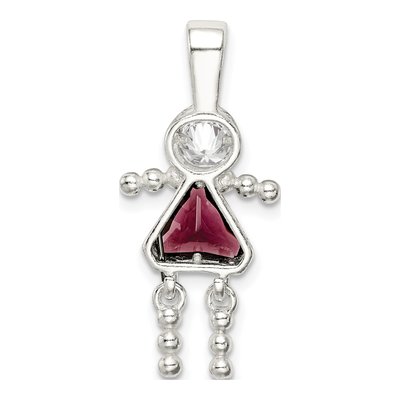 Sterling Silver February Birthstone Girl Pendant – view 5