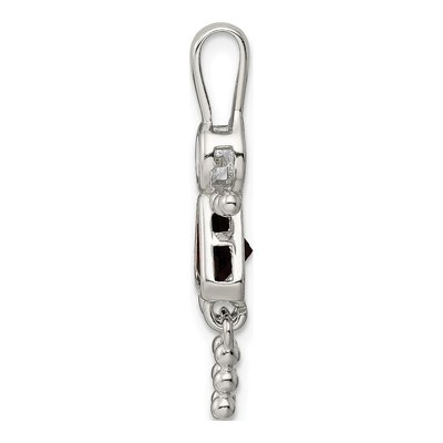 Sterling Silver January Birthstone Girl Pendant – view 3