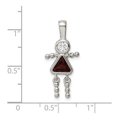Sterling Silver January Birthstone Girl Pendant – view 4