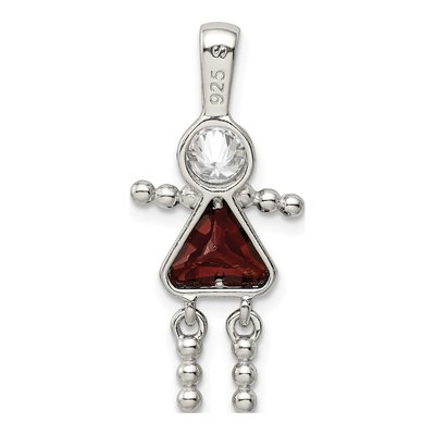 Sterling Silver January Birthstone Girl Pendant – view 5