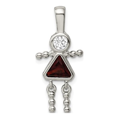 Sterling Silver January Birthstone Girl Pendant