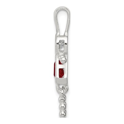 Sterling Silver July Birthstone Glass Girl Pendant – view 3