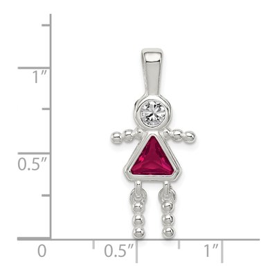 Sterling Silver July Birthstone Glass Girl Pendant – view 4