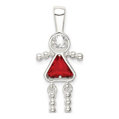 Sterling Silver July Birthstone Glass Girl Pendant – view 5