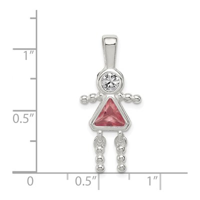 Sterling Silver June Birthstone Girl Pendant – view 4